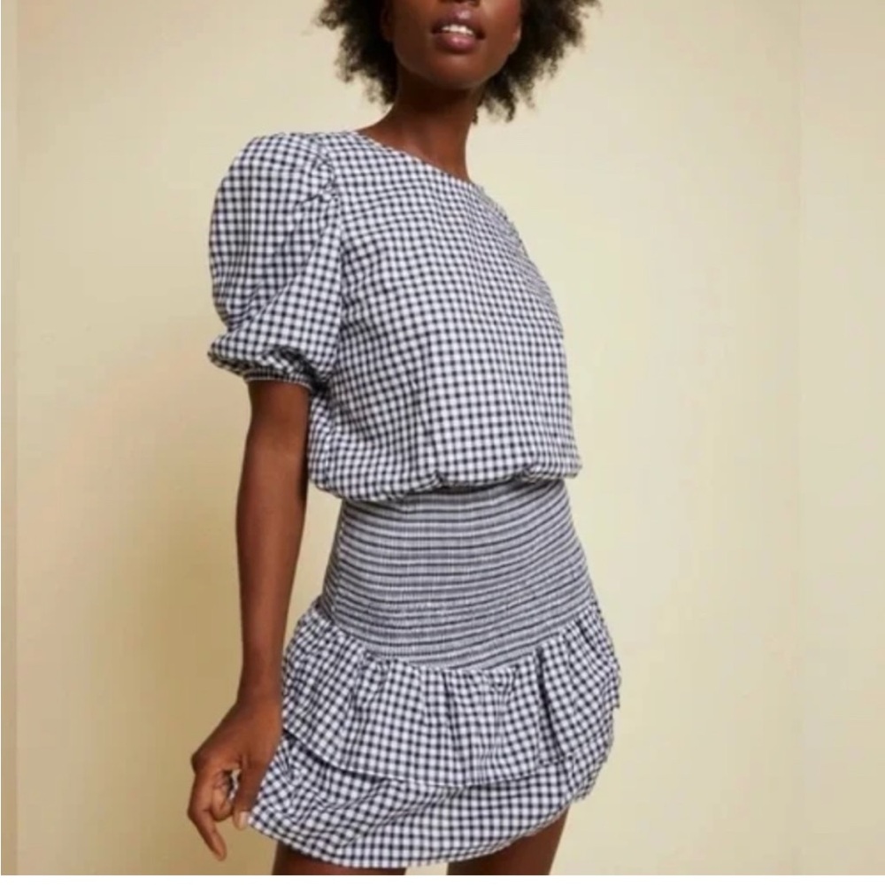 Nation LTD. Gingham Skirt and Blouse Matching Set, XS